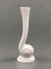 VTG Frankoma Pottery Redware Snail Bud Vase #31 White Glaze 6¼"