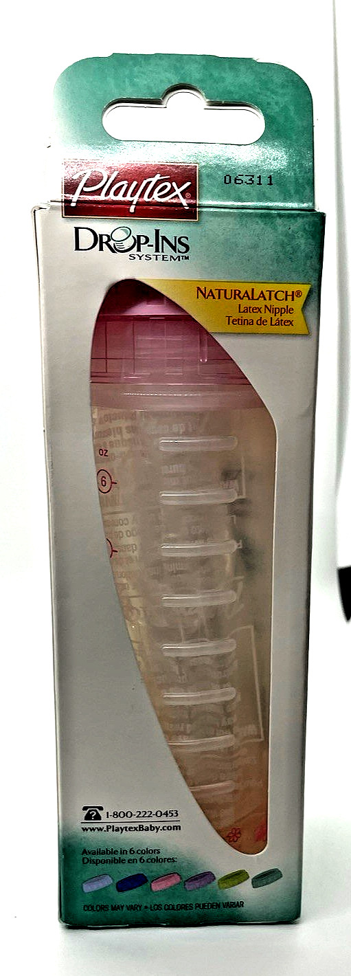 Playtex Drop Ins Original Nurser baby bottle 8 oz 236 ml pin