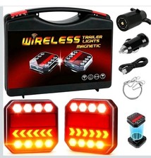 Upgraded Wireless Magnetic Trailer Lights Kit, Rechargeable LED Tail Lights with