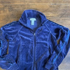 Vintage 80s 90s Velour Zip Up Long Sleeve NYL Col Purple S Adult Grunge Y2K Styl