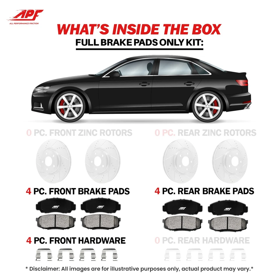 For 2003-05 Ford Explorer Sport Trac RWD - Front + Rear Ceramic Brake Pads Foto 3 de 4