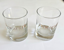 Pair Dewars 12-Scotch Whiskey Clear & Gold Ro...