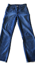 J Crew Billie Demi Boot Cut Cotton Blend Raw Hem Mid Rise Denim Jeans Women's 26