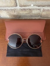 MISSONI Women  s Orange  Gold Sunglasses - Round 59mm Lenses, Perfect Condition
