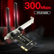 New Desktop PCI Express WiFi Adapter 300Mbps 2.4Ghz Network Card Windows 7 10