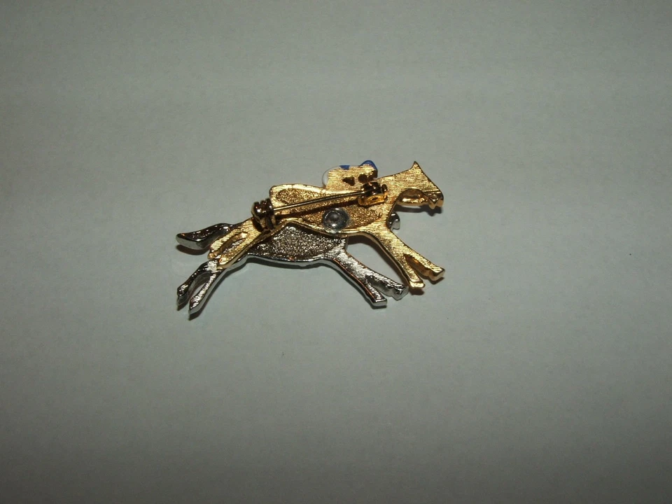 RARO PIN SECRETARÍA HOMBRE DE GUERRA PERSONALIZADO PINTADO A MANO CARRERA JOCKEY SEDA ESTRÁS Foto 4 de 4