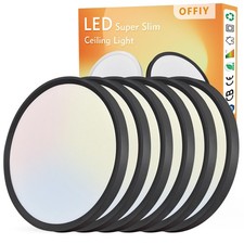 6PK 12 Inch LED Flush Mount Ceiling Light, 24W, 2520LM, 3000K/4000K/6000K CCT...