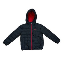 Nike Puffer Jacket Boys 7 Just Do It Swoosh Logo Hooded