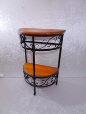 Demi Lune Scaffale Tavolo Consolle Legno Ferro Battuto - Vintage Um 1960/70 -