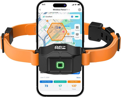 GPS Wireless Dog Fence Collar with App, No Subscription, 2-In-1 Dog Fence & Trai
