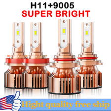 9005 H11 LED Headlights High Low Beam Bulbs Super Bright 12000K White For Chevy
