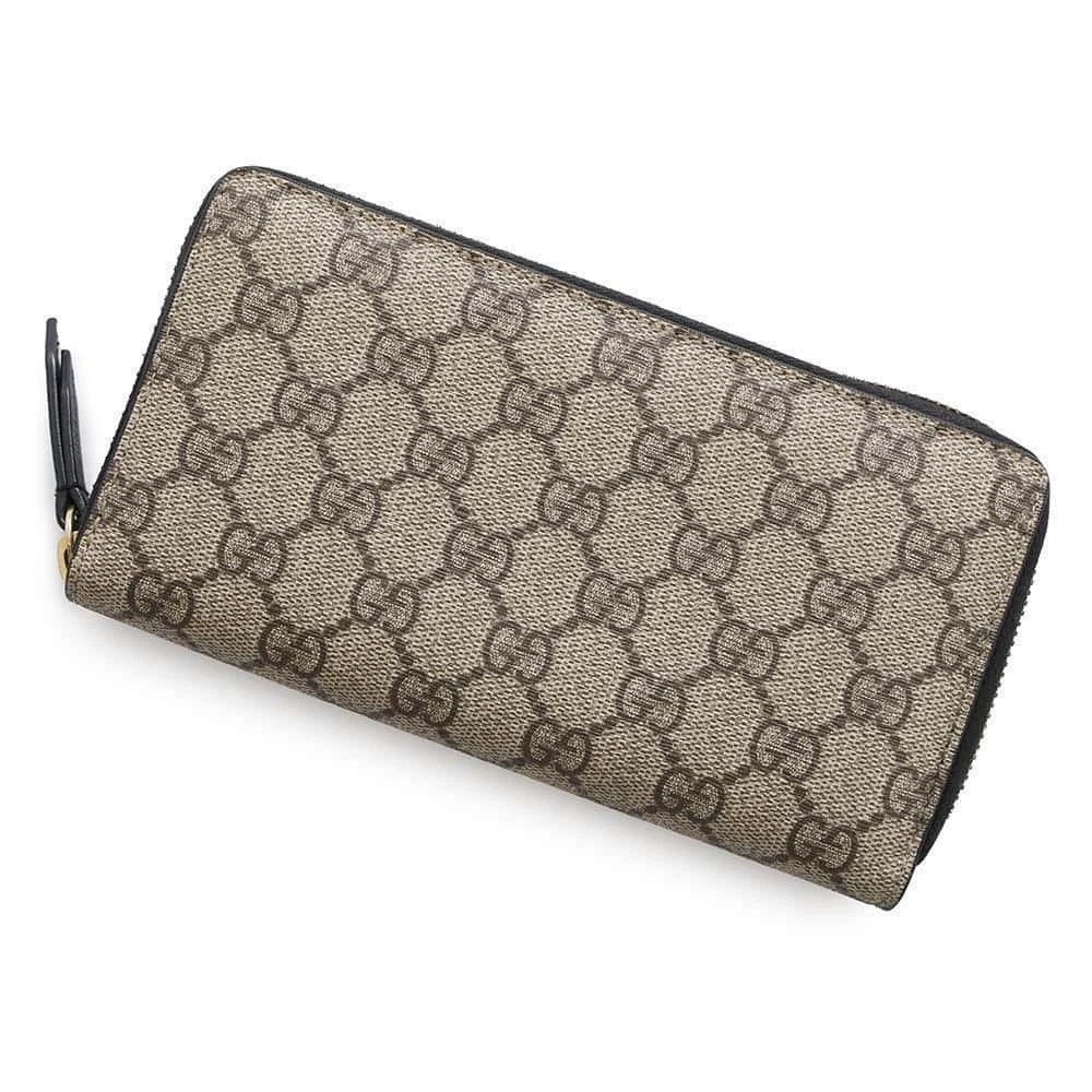 Gucci Portefeuille Long GG Supreme 410102 GUCCI Fermeture Éclair Rond Portefeuille Long Peace of M