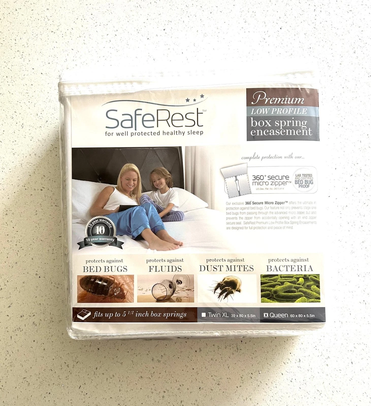 SafeRest Premium QUEEN Mattress Protector Waterproof Vinyl-Free Hypoallergenic