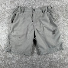Wrangler All Terrain Gear Cargo Shorts Mens W34 Gray Zip Pocket Outdoor Hiking