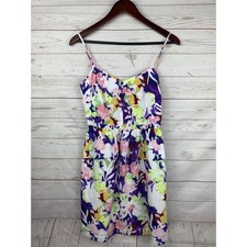 J CREW Dress Womens size 4 Floral Spaghetti Strap floral multi colored pockets