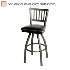 Oak Street Mfg SL2090SNT Verticalback Swivel Barstool w/Natural Wood