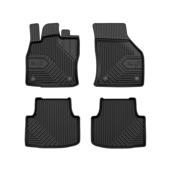 FußMatten Gummimatten No.77 FüR Seat Leon Iv 2020-2026 Tpe Schwarz 4 Teile-image