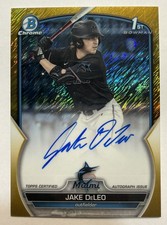 2023 Bowman Chrome Draft  Jake DeLeo Gold Refractor Auto #/50 Marlins