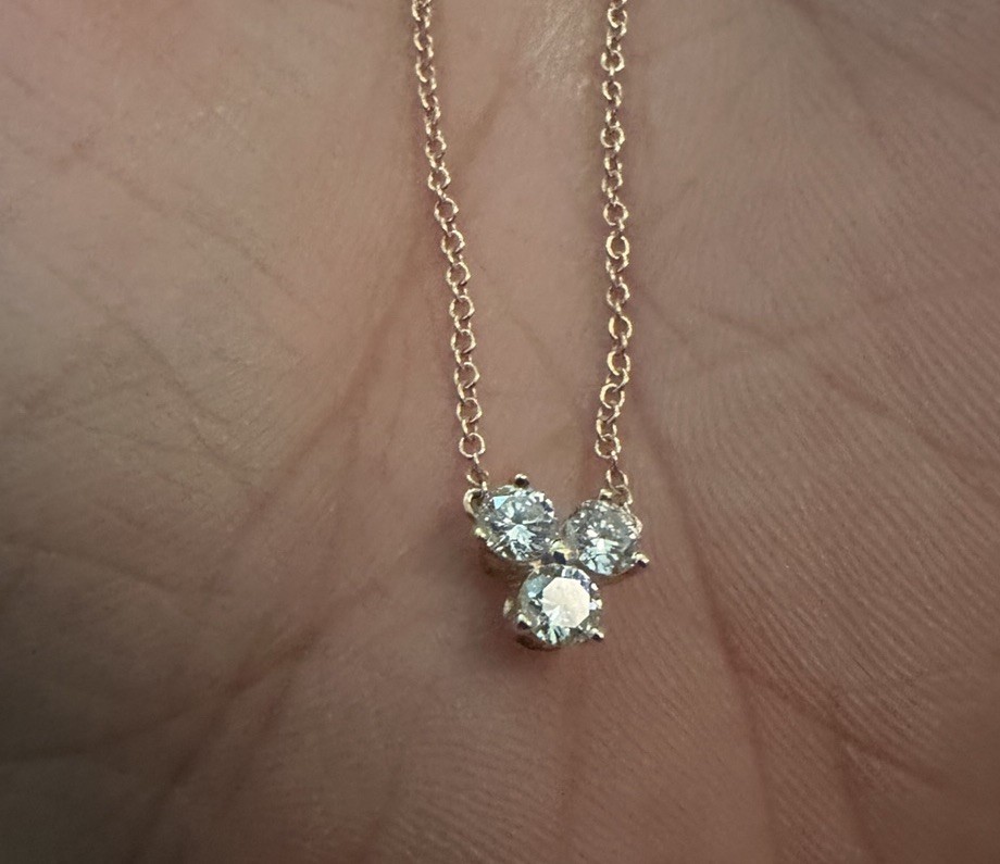 Tiffany & Co 18K Rose Gold Diamond Aria Necklace NEW! Worn Once