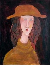 Amadeo Modigliani Signed Italian Modernist Oil Painting on Canvas-Figurative Art