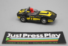 Vintage TYCO Slot Car 27 Black  Yellow Chevy Corvette w/ Red Driver VGC