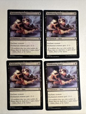 4x Mtg Khans Of Tarkir Debilitating Injury NM Magic The Gathering