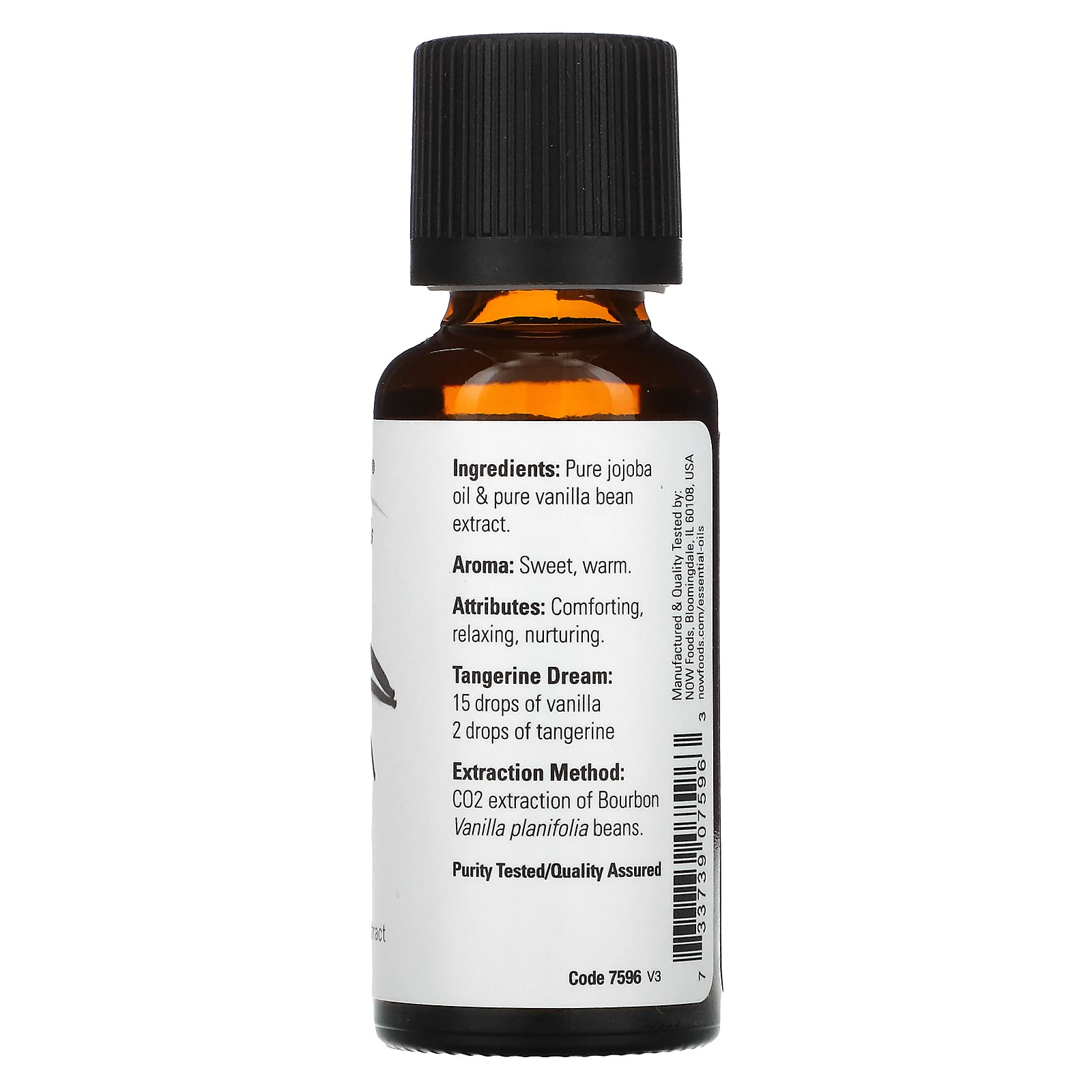 Now Foods Essential Oils Vanilla In Jojoba Oil 1 fl oz 30 ml All-Natural