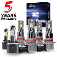 6pcs Led Headlight Bulbs Fog Light Kit For Gmc Sierra 2500 Hd 2001-2002