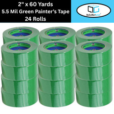 Green Painters Tape 2" x 60 Yards 5.5 Mil Acrylic Adhesive Packing Tape 24 Rls