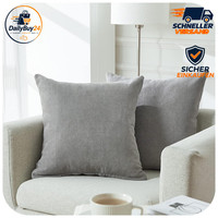 Kissenbezug 40X40 Cm Grau 2Er Set Flauschig Chenille Deko FüR Sofa Bett