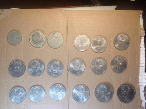 Old World 18-Coin Lot Soviet Union USSR Russia 15 Ones, a 3 & 2 5 Ruble 1965-91