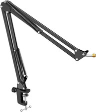 Microphone Arm Stand, FIFINE Suspension Boom Scissor Mic Stand with Heavy Duty C