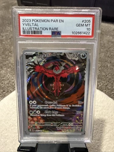 PSA 10 YVELTAL ILLUSTRATION RARE 205/182 2023 POKEMON PAR-EN PARADOX RIFT