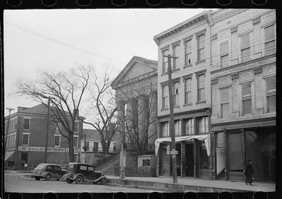 Photo:1930s Small Town Street Stores Classical Building Cars