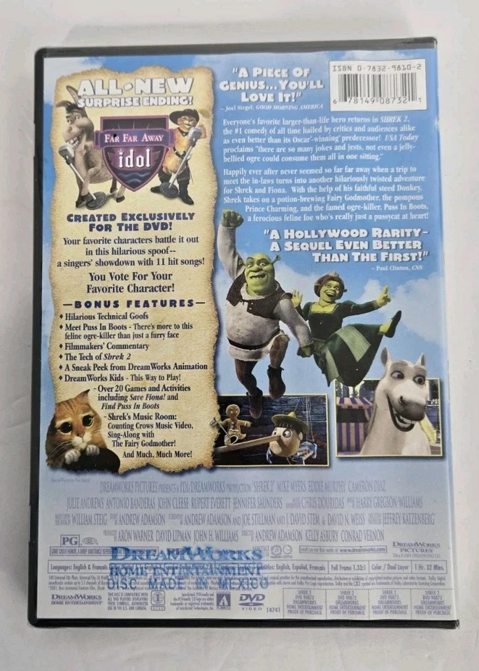 Shrek 2 DVD 2004 Full Frame New Sealed - Image 3 of 4