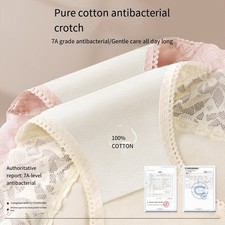 Lace Trimmed Mid Rise Cotton Panties for Women in Various Colors and Sizes