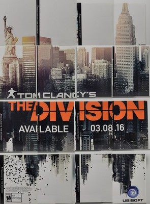 GameStop Promo Tom Clancys The Division 16 Panel Store Display Set Rare