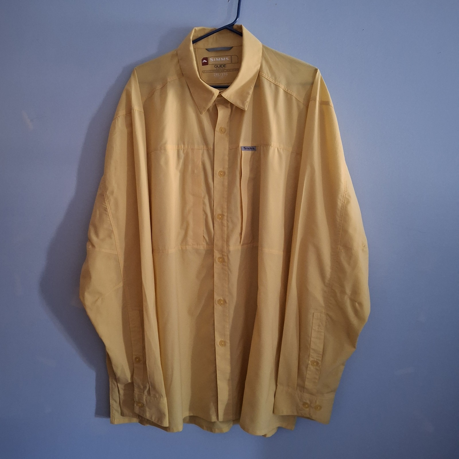 Simms Yellow Shirt Button Front Guide Series Vent… - image 1