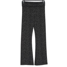 Victorias Secret Fold Over Waist Yoga Pants Leopard Gray Flare Y2K Athleisure 8