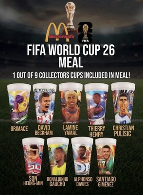 McDonald's 2026 FIFA World Cup Collectible Cups (OPENED)