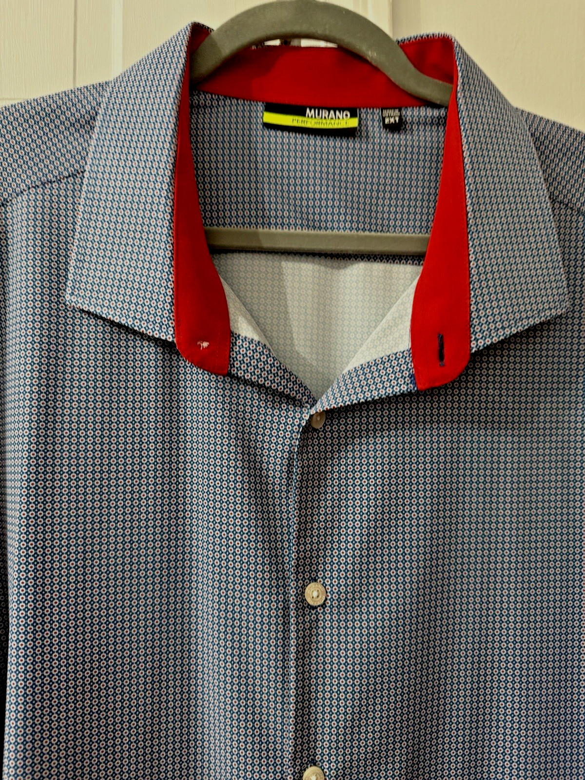 Murano Performance Long Sleeve Button Down Blue/W… - image 2