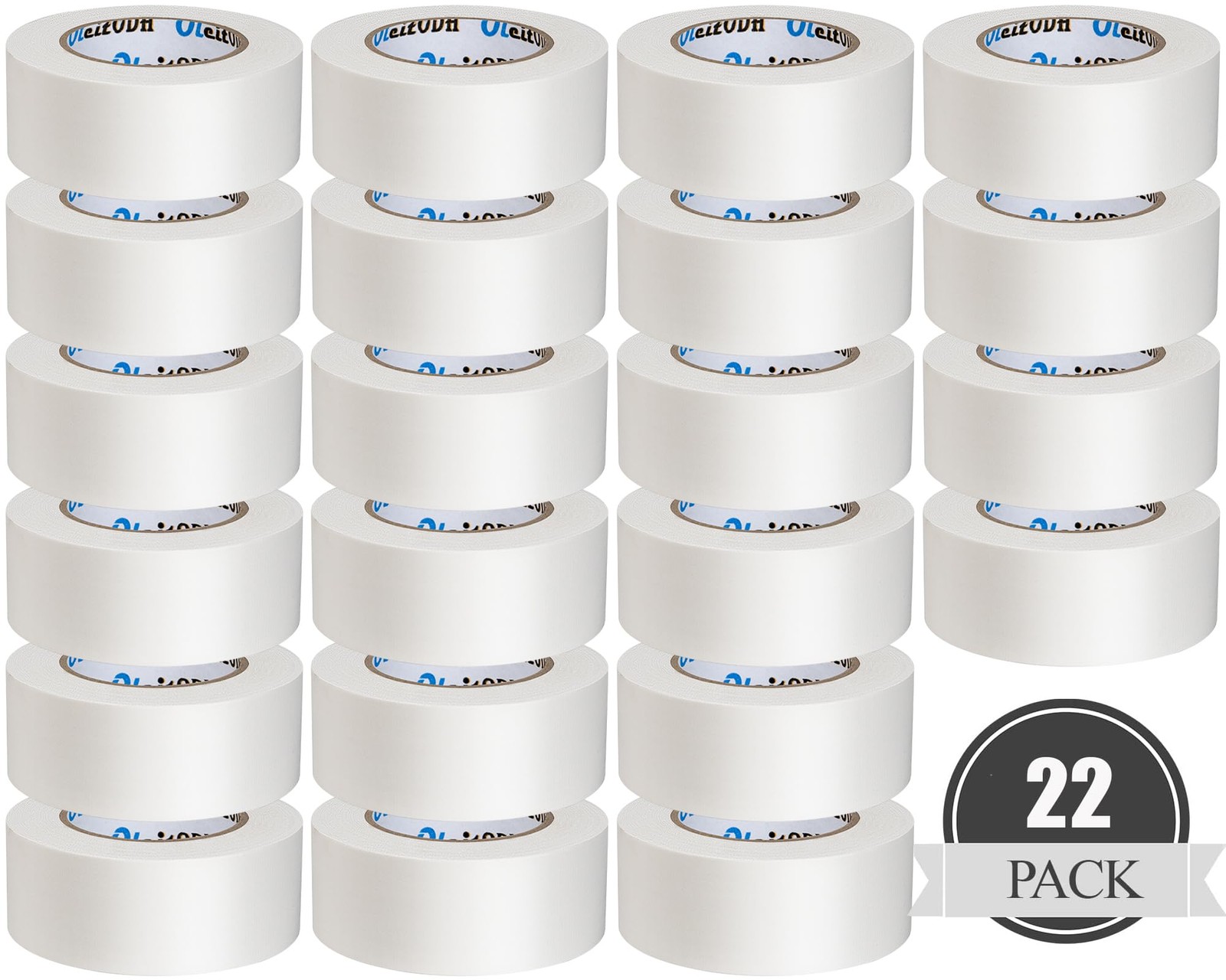 22 Pack Heavy Duty White Duct Tape - 660 Yards 2 Inch Bulk Roll