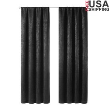 Blackout Curtain Set 99 Light Blocking Energy Efficient Rod Pocket Panels New