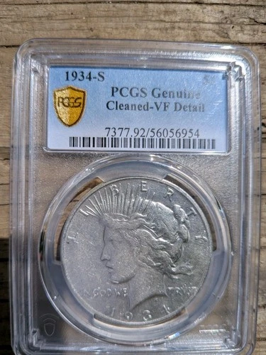 1934-S Peace Silver Dollar NGC VF Details