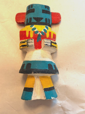 Small Simple Native American Kachina Doll Painted Wood Hopi