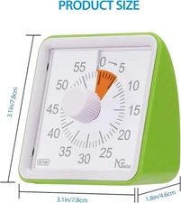 NGTeco 60Min Visual Timer Kids Adults Autism ADHD Time Management Tool Green