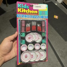 Vtg Kids Kitchen Mini TableWare Silverware Play Set Toy Ja-Ru Lot Doll House