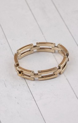 Avedon Sterling Silber Biker Rechteck Kette Rocker Armband goldfarben *JB 333a