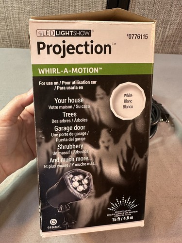Gemmy Spiral LED Light Show WHITE SWIRL GHOSTS Projection Swirl Halloween - Picture 3 of 9