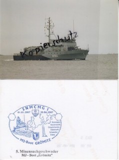 M 1064 MiJ Boot GRÖMITZ Deutsche Marine Foto mit Schiffstempel SNMCMG 2007
